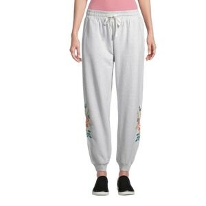 World Market Floral Embroidered Sweatpants Comfy Lounge Joggers S/M